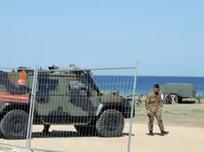 Savelletri, una frazione del comune di Fasano, in provincia di Brindisi, si prepara al G7 con eliporti e antenne per la telecomunicazioni, prove di volo e campi allestiti dall'Aeronautica Militare, dinanzi a Borgo Egnazia, 08 giugno 2024. /// Savelletri, a hamlet of the municipality of Fasano, in the province of Brindisi, is preparing for the G7 Summit with heliports and telecommunications antennas, flight tests and fields set up by the Italian Air Force, in front of Borgo Egnazia, Italy, 08 June 2024. The G7 Summit will be held in Borgo Egnazia, in the municipality of Fasano in Puglia, from 13 to 15 June 2024. ANSA/ DONATO FASANO