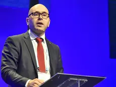 Il deputato Giulio Centemero interviene al World Manufacturing Forum 2018 Manifacturing Revolution to Promote Global Resilience. Cernobbio (CO), 28 Settembre 2018. ANSA/FLAVIO LO SCALZO