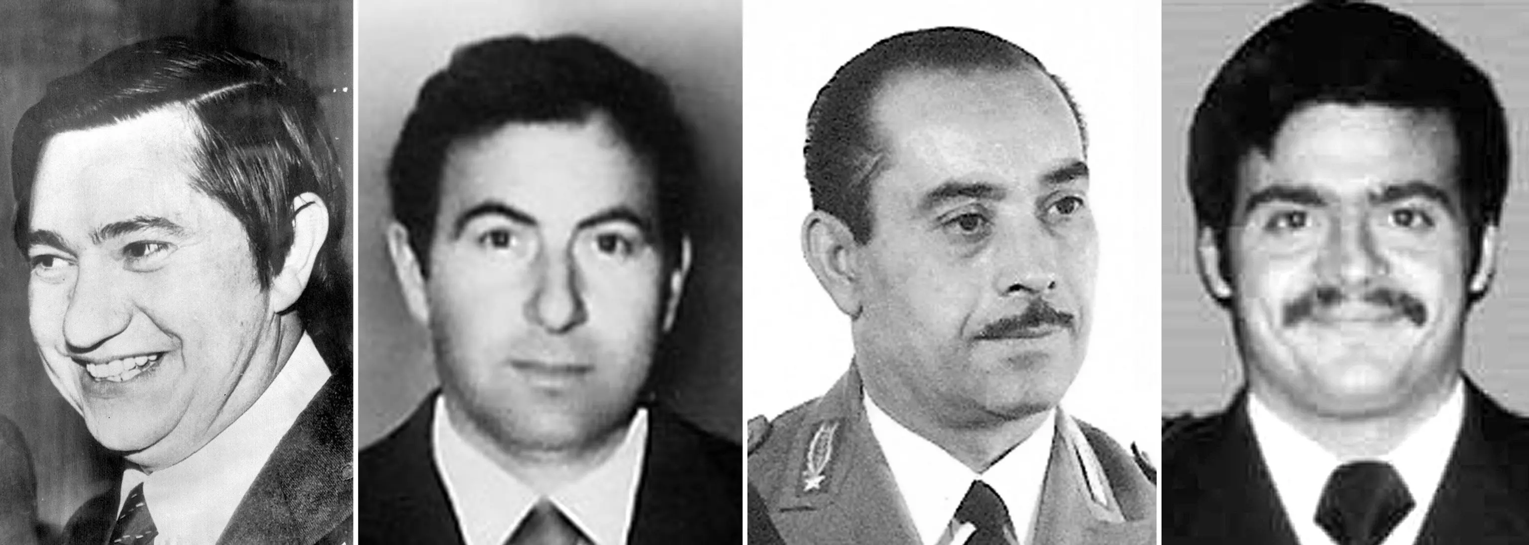 Una combo con le immagini da sinistra di Pierluigi Torreggiani e Lino Sabbadin (uccisi il 16 febbraio 1979), Antonio Santoro (ucciso il 6 giugno 1978) e Andrea Campagna (19 aprile 1978)