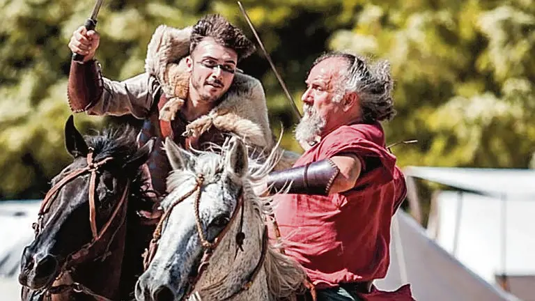 Uno dei combattimenti organizzati durante la rievocazione