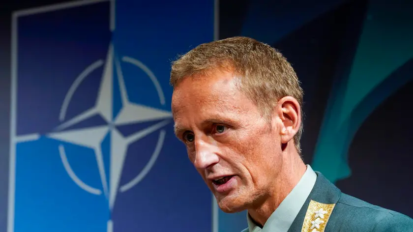 epa10865303 Norwegian Chief of Defence, General Eirik Kristoffersen attends a joint press conference with NATO's Chair of the Military Committee, Admiral Bauer following the meeting of the Military Committee in Chiefs of Defence Session in Oslo, Norway, 16 September 2023. NATO announced on 16 September that the Alliance's Chiefs of Defence agreed to extend the mandate of current Chair of the NATO Military Committee, Admiral Rob Bauer for more six months, and elect Italian Chief of Defence, Admiral Giuseppe Cavo Dragone as his successor. EPA/LISE ASERUD NORWAY OUT