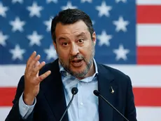 Il ministro delle Infrastrutture e dei Trasporti Matteo Salvini durante alla Festa dell’Indipendenza Americana, presso villa Taverna, Roma, 27 giugno 2024, ANSA/VINCENZO LIVIERI