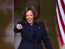 epa11560861 Democratic presidential candidate Kamala Harris gives her keynote address on the final night of the Democratic National Convention (DNC) at the United Center in Chicago, Illinois, USA, 22 August 2024. The 2024 Democratic National Convention is being held 19 to 22 August 2024 in which delegates of the United States' Democratic Party approved the party's platform and ceremonially voted for the party's nominees for president and vice president, Vice President Kamala Harris and Governor Tim Walz of Minnesota, for the upcoming presidential election. EPA/MICHAEL REYNOLDS