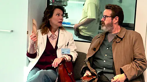 Giuseppe Battiston sul set della serie televisiva girata a Treviso