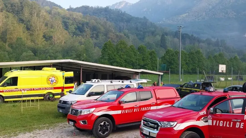 Il campo base allestito a Pradielis