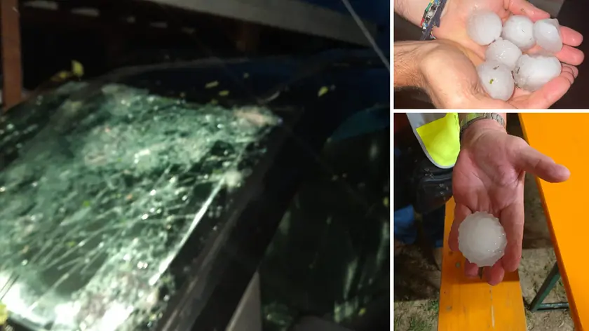 La grandine ha sfondato i vetri delle auto: ecco i danni a Mortegliano, chicchi di ghiaccio grande come palline a Carlino e Pozzuolo