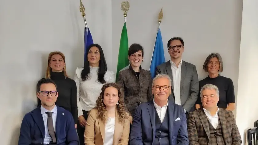 Consiglio provinciale Ordine Consulenti del lavoro di Udine da sinistra in piedi Petruzzi, Toffoletti, Nodale, Meneguzzi, Bradaschia e seduti Donda, Gheller, Re, Rizza.