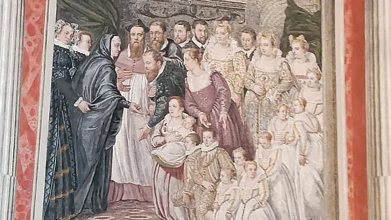L’affresco che raffigura Maria Teresa d’Austria strappato a palazzo Ragazzoni e ora esposto al museo di Dresda