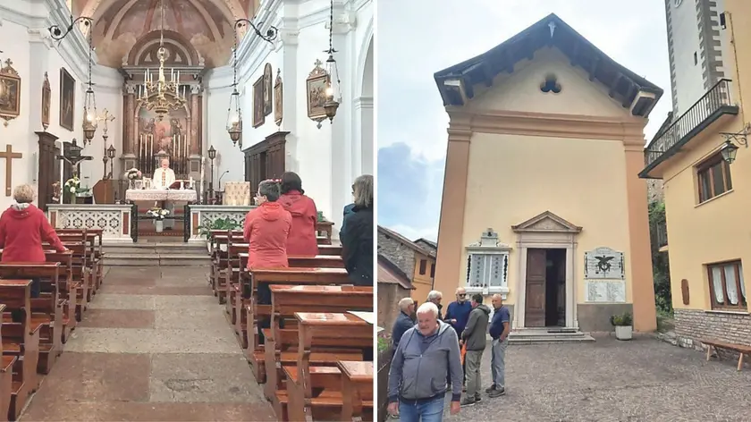 Don Augusto Antonel (nella foto mentre celebra) ogni quindici giorni sale a casso per garantire la funzione religiosa agli abitanti