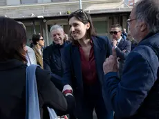 Elly Schlein fuori dal tribunale di piazzale Clodio. Roma 9 aprile 2024 ANSA/MASSIMO PERCOSSI