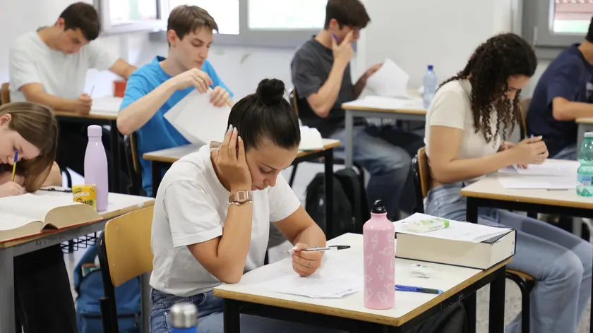 esami di maturitˆ allÕIstituto Tecnico Itis di Bresscia 19 giugno 2024. Ansa Filippo Venezia