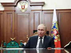 epa11377219 Russian President Vladimir Putin meets with Orenburg Region Governor Denis Pasler (not pictured) at the Kremlin, in Moscow, Russia, 29 May 2024. EPA/ALEXANDER KAZAKOV/KREMLIN / POOL MANDATORY CREDIT