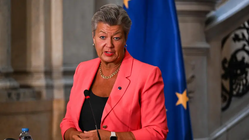 European Commissioner for Home Affairs Ylva Johansson attends a joint press conference with Egyptian Foreign Minister following their meeting in Cairo, Egypt, 09 September 2024. ANSA/MOHAMED HOSSAM