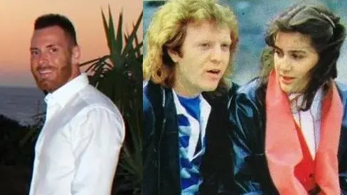 Nicola Armando Tozzi e, a destra, il padre Umberto e la madre Serafina Scialò