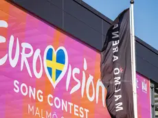 epa11302905 The Eurovision banner outside Malmo Arena, in Malmo, Sweden, 26 April 2024. Police and bomb dogs were on site at the Malmo Arena and at several of the hotels in the city as part of the ongoing security work ahead of the Eurovision Song Contest. A large police effort will be on site throughout the event, including police resources from Norway and Denmark. The 68th edition of the Eurovision Song Contest (ESC) will take place at the Malmo Arena in Malmo, with the two semi-finals held on 07 and 09 May, and the grand final on 11 May 2024. EPA/Johan Nilsson/TT SWEDEN OUT