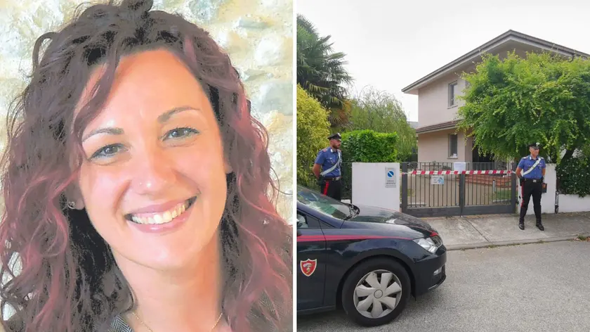 Una sorridente Elisabetta Molaro, 40 anni e, a destra, la casa di Codroipo dove è stata uccisa dal marito