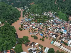 epa11598173 A handout photo made available by the Wiang Phang Kham Subdistrict Municipality shows flooding due to heavy rain in urban areas of Mae Sai District, in Chiang Rai Province, northern of Thailand, 11 September 2024. At least four people have died, several are missing, and more than 14,300 households have been affected by flash floods and landslides caused by the impact of Typhoon Yagi in several northern provinces of Thailand, according to the Department of Disaster Prevention and Mitigation of Thailand. EPA/WIANG PHANG KHAM SUBDISTRICT / HANDOUT HANDOUT EDITORIAL USE ONLY/NO SALES