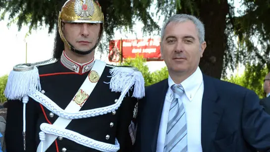 Udine 31 Maggio 2012 zunnui giancarlo assieme ad un corazziere Telefoto Copyright Petrussi Foto Press Turco