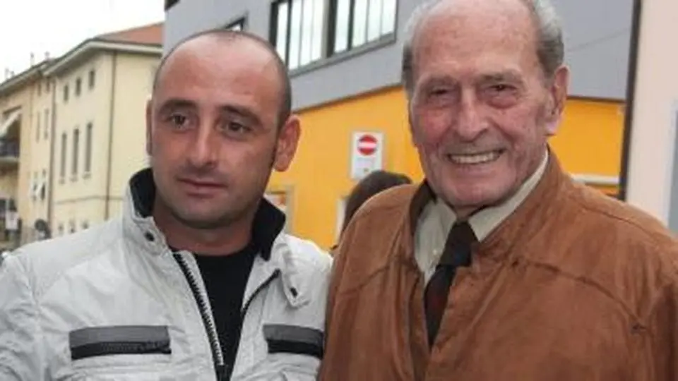 Paolo Bettini col grande ct azzurro Alfredo Martini