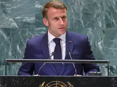 epa11624307 French President Emmanuel Macron speaks during the General Debate of the 79th session of the United Nations General Assembly at United Nations Headquarters in New York, New York, USA, 25 September 2024. The annual high-level General Debate gathers world leaders from 24 to 28 September, and 30 September under the theme, 'Leaving no one behind: acting together for the advancement of peace, sustainable development and human dignity for present and future generations'. EPA/SARAH YENESEL