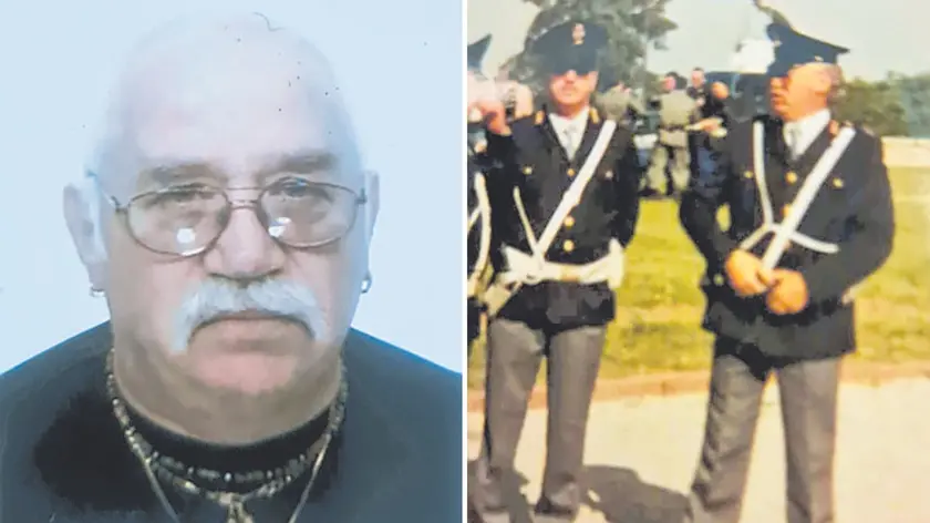 Una foto recente di Roberto Sgrazzutti; a destra in divisa