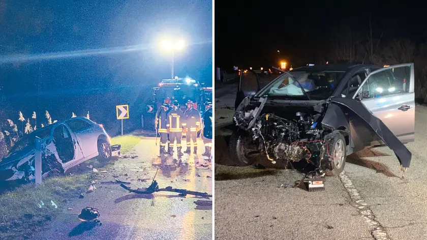 I soccorsi sul luogo dell'incidente a Chions