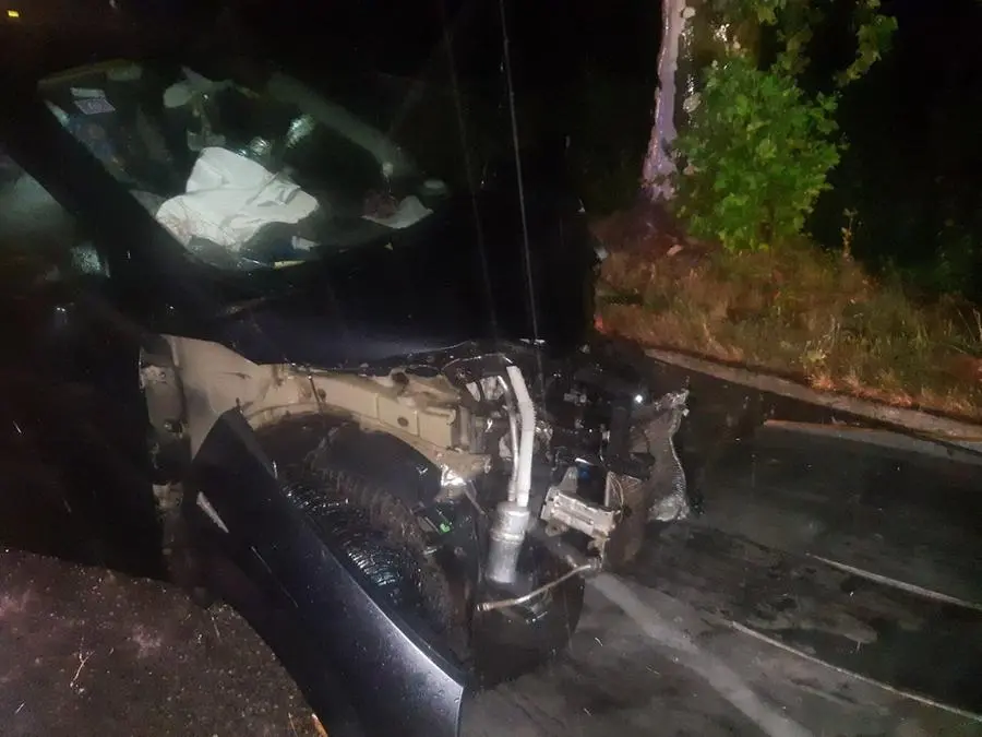 L'auto coinvolta nell'incidente ad Aquileia