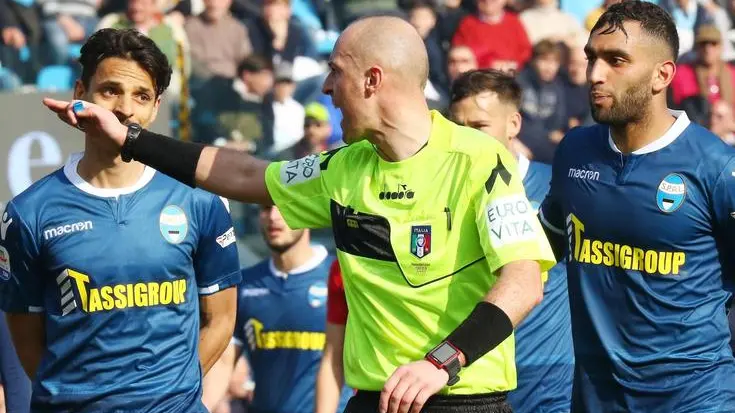 Referee Luca Pairetto during the Italian Serie A soccer match Spal 2013 vs ACF Fiorentina at Paolo Mazza Stadium in Ferrara,Italy, 17 February 2019.ANSA/ELISABETTA BARACCHI