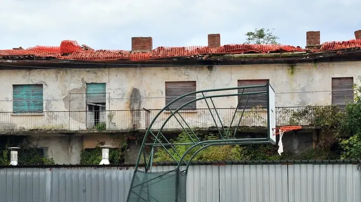 Udine 25 Settembre 2017. Asilo, canonica e casa diroccata in via Monzambano nella frazione di Laipacco. © Petrussi Foto Press