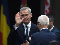epa11372872 NATO Secretary General Jens Stoltenberg waves a he attends the spring session of the NATO Parliamentary Assembly (NPA) in Sofia, Bulgaria, 27 May 2024. Participants in the spring session of the NPA will discuss key topics on the Euro-Atlantic defense and security agenda with a focus on support for Ukraine and priorities for the upcoming July NATO summit in Washington. EPA/VASSIL DONEV