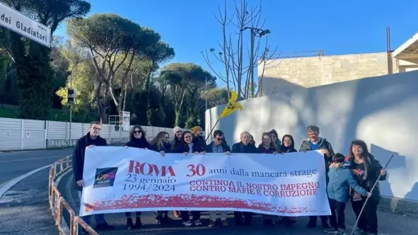 La manifestazione di Libera per non dimenticare la tentata strage allo stadio Olimpico