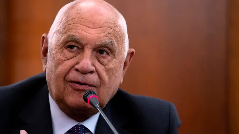 Il ministro della Giustizia Carlo Nordio, durante la firma del Protocollo dÕIntesa per la realizzazione dellÕintervento di ampliamento della CittaÕ Giudiziaria di piazzale Clodio, presso la Regione Lazio, Roma, 10 luglio 2024. ANSA/ANGELO CARCONI