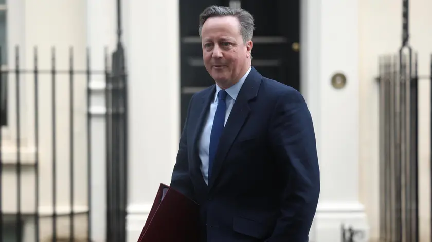 epa11065624 Britain’s Foreign Secretary David Cameron attends a Cabinet meeting at Downing Street in London, Britain, 09 January 2024. EPA/NEIL HALL