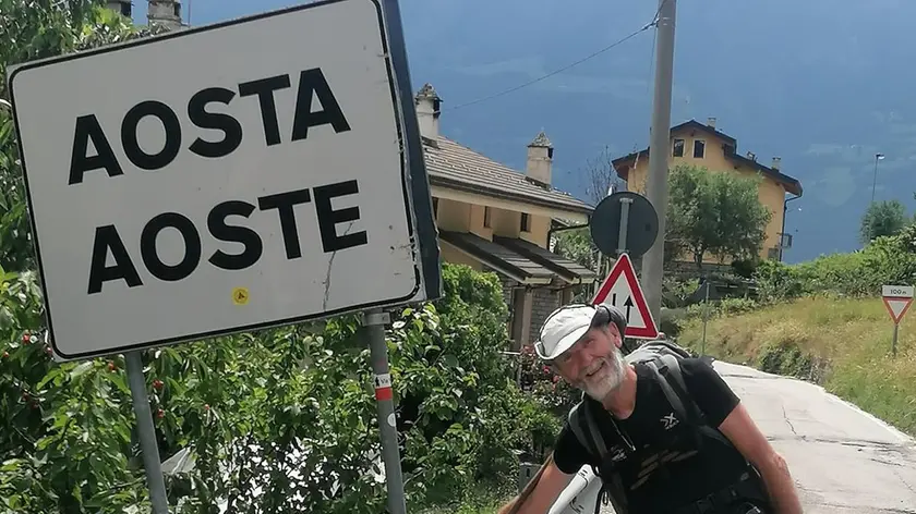 Paolino Giacomini all’arrivo a Aosta