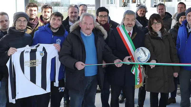 Udine 12 febbraio 2015. Inaugurazione nuovi spogliatoi del San Gottardo Calcio. Petrussi Foto Press / Diego Petrussi
