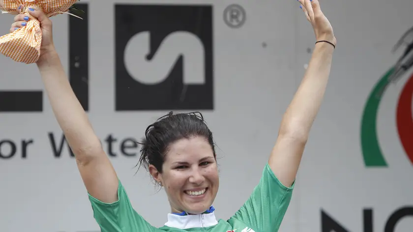 Foto Belen Sivori/LaPresse.27/06/2015 Torino, Italia.Sport.Campionati italiani di ciclismo.Nella foto: arrivo Donne Elite, Elena Cecchini vincitore..Photo Belen Sivori/LaPresse.27/06/2015 Turin, Italy.Sport.Italian cycling championships.In the pic: Donne Elite, Elena Cecchini winner