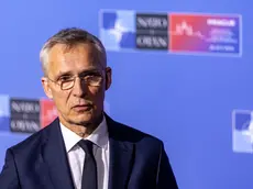 epa11380962 NATO Secretary General Jens Stoltenberg talks to journalist as he arrives for the informal NATO Foreign Ministers Meeting at Czernin Palace, in Prague, Czech Republic, 31 May 2024. The main topic of the two-day informal meeting of NATO foreign ministers is the search for consensus on the Alliance's next steps in support of Ukraine and discuss priorities for the upcoming NATO Washington Summit. EPA/MARTIN DIVISEK
