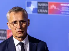epa11380962 NATO Secretary General Jens Stoltenberg talks to journalist as he arrives for the informal NATO Foreign Ministers Meeting at Czernin Palace, in Prague, Czech Republic, 31 May 2024. The main topic of the two-day informal meeting of NATO foreign ministers is the search for consensus on the Alliance's next steps in support of Ukraine and discuss priorities for the upcoming NATO Washington Summit. EPA/MARTIN DIVISEK