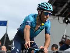 Vincenzo Nibali al traguardo della Marmolada