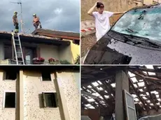 Alcune immagini dei danni provocati dalla grandine in Friuli nel 2023