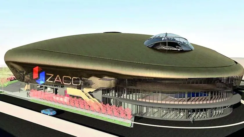 Il nuovo palasport Carnera in un rendering