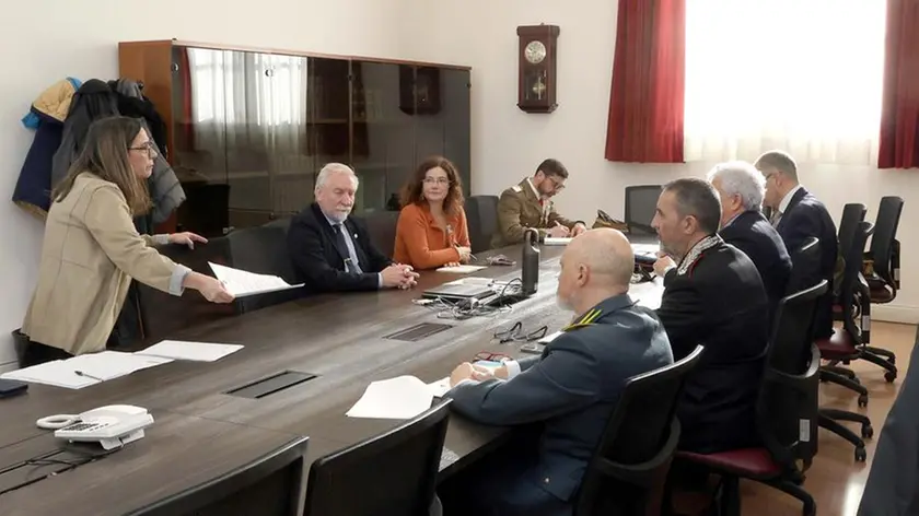 Il vertice sulla sicurezza in Prefettura. Foto Petrussi