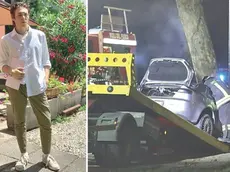 Gabriele Zentilin il giorno dell'esame di Maturità e il recupero della sua auto (foto Petrussi)