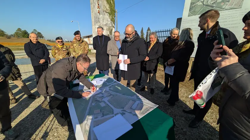 Un momento dell'inaugurazione delle rotatorie in Friuli