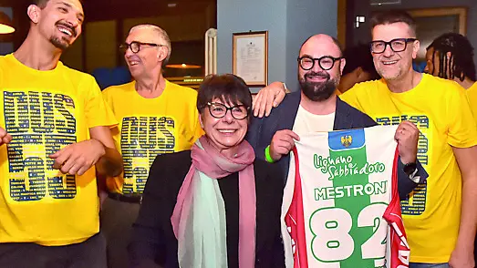 Il presidente Micalich, col il sindaco Bernardi e Mestroni foto petrussi