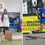 Il passo di Feltrin e, a destra, Maria e Silvano campioni regionali