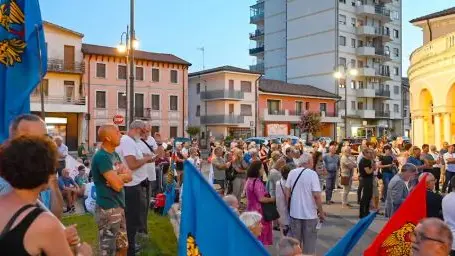 Una protesta contro l'acciaieria a San Giorgio di Nogaro