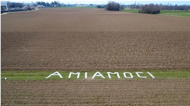 L'installazione nei campi di Pavia di Udine