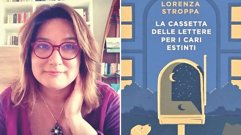 La copertina del libro pubblicato da Mondadori e l’autrice, la pordenonese Lorenza Stroppa