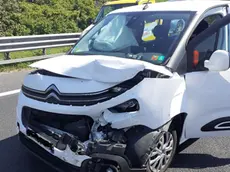 Uno dei mezzi coinvolti nell'incidente in A4